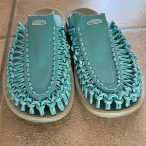 Keen x Tokyo hemp woven clog/mule. EU:40 US Sz 9.5 Teal - blue color.